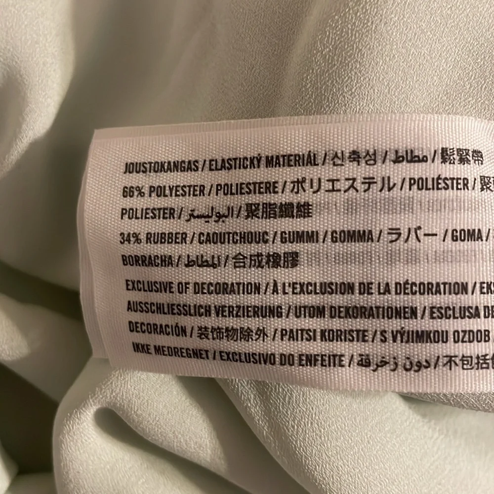 Abercrombie & Fitch women’s dress large mini tie shoulder green flowy empire - Picture 8 of 9